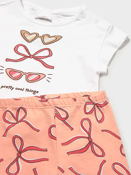 Kids Set with Leggings Summer 3 Pieces Coral