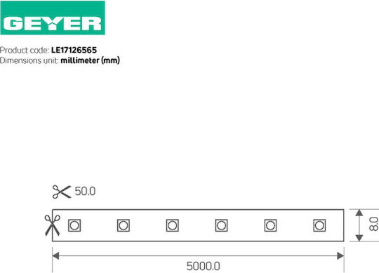 Geyer Waterproof LED Strip 12V Natural White Light 5m