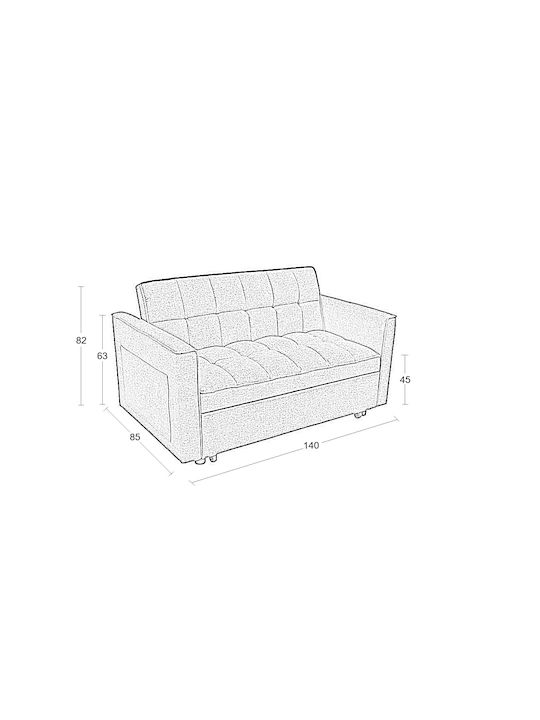 Wind Διθέσιος Καναπές Κρεβάτι Grey 140x85x82εκ.
