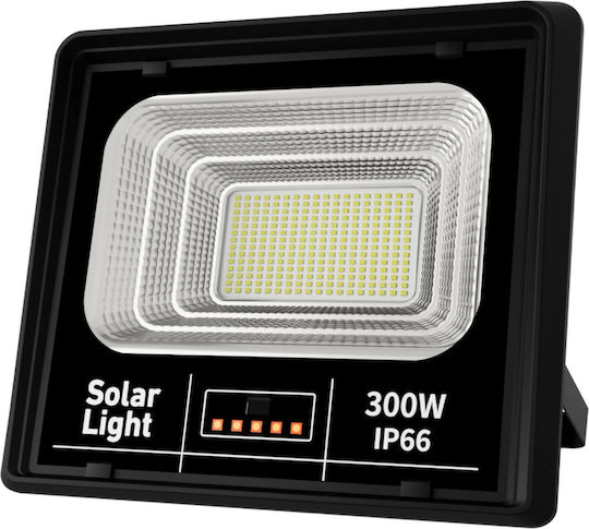 Jortan Waterproof Solar LED Flood Light 300W Cold White 6500K with Photocell and Remote Control IP66