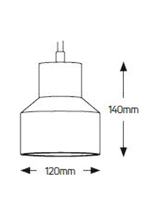 Geyer Cement Hängelampe Weiß Glocke mit Fassung E27 12x14cm.