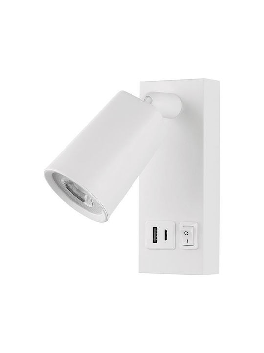 Eurolamp Φωτιστικό Τοίχου LED Λευκό 150x14.5x6εκ.