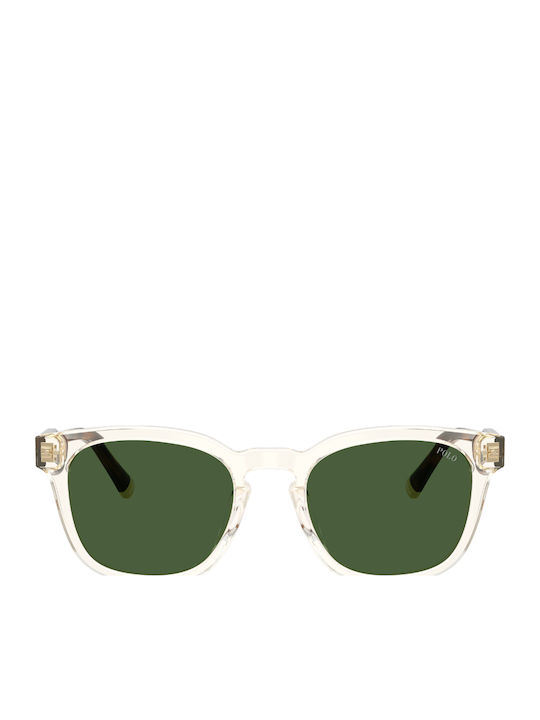Polo Men's Sunglasses with Transparent Horn-Rimmed Frame and Transparent Lens 635771