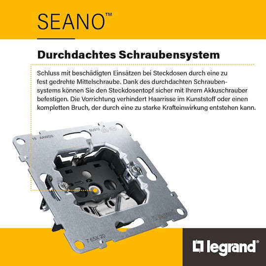 TV-SAT Socket Mechanism Asteras White Seano 765170 Legrand 765170