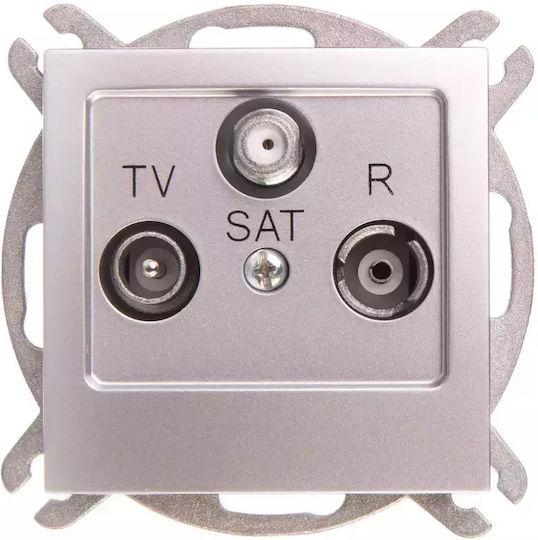 Ospel Satellitenbuchse Terminal in Silber Farbe GPA-GS/m/18