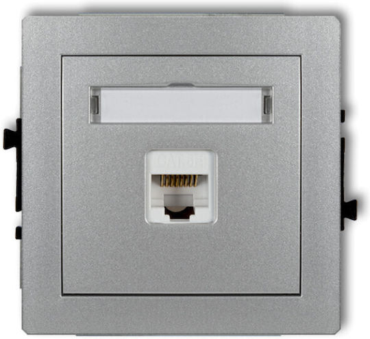 Karlik Priză De Rețea RJ45 Single Cu Cadru Tip Cat5 În Culoare Argintie 7DGK-1