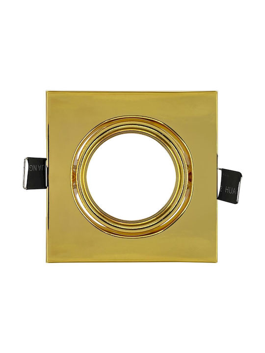 Geyer Platz Metallisch Einbau Spot mit Fassung GU10 Gold 8.7x8.7cm. 1Stück