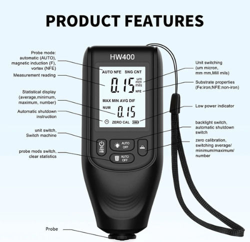 Maestro Thickness Meter Coating Thickness Gauge HW400