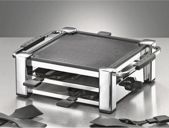 Rommelsbacher Επιτραπέζια Ηλεκτρική Ψησταριά Raclette Αυλακωτής Πλάκας 1000W με Ρυθμιζόμενο Θερμοστάτη 22.5x37εκ.