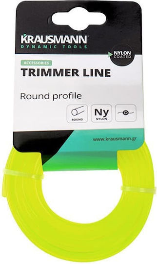 Krausmann AC14182 Round Brush Cutter Trimmer Line Length 15m and Thickness 3mm