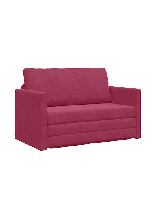 Doppelsitzer Sofa Bett Samt Rote 124x204x61cm