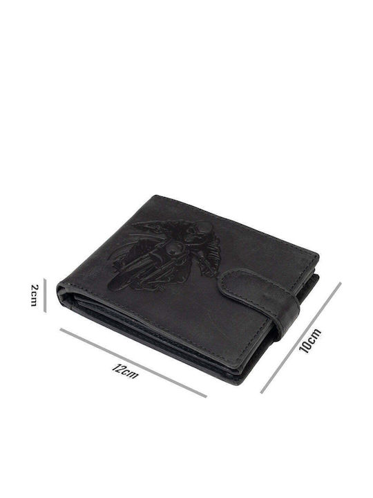 Кожен Мъжки Портфейл За Карти С RFID Черен