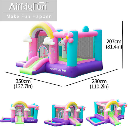 Fun Baby Inflatable Bouncer with Trampoline and Slide for 4-6 Years