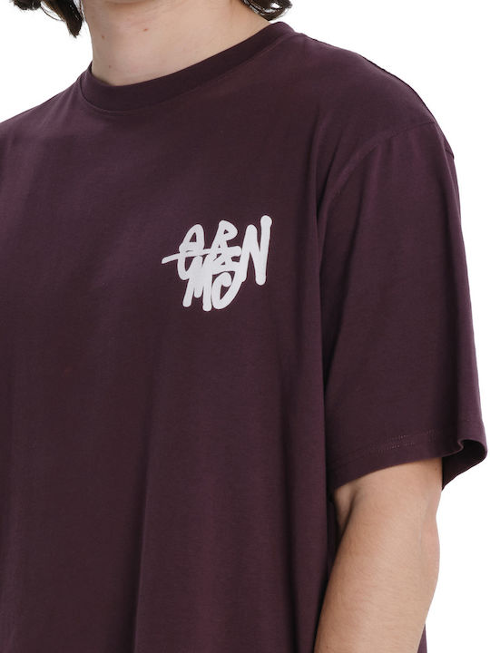 Herrenblusen Kurzarm T-Shirts Burgundisch