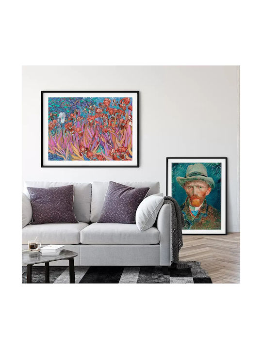 Poster Van Gogh Irises Art110 50cm X 70cm Κορνίζα Φυσικό Ξύλου Μπεζ