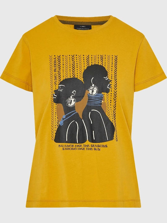Funky Buddha T-Shirt Μουσταρδί