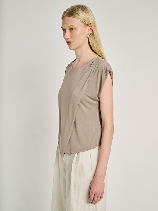 Women's Sleeveless Blouse Taupe 63-404.055.N0076