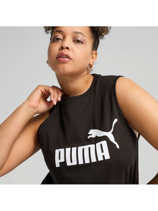 Logo Women's Sports Sleeveless Black Top