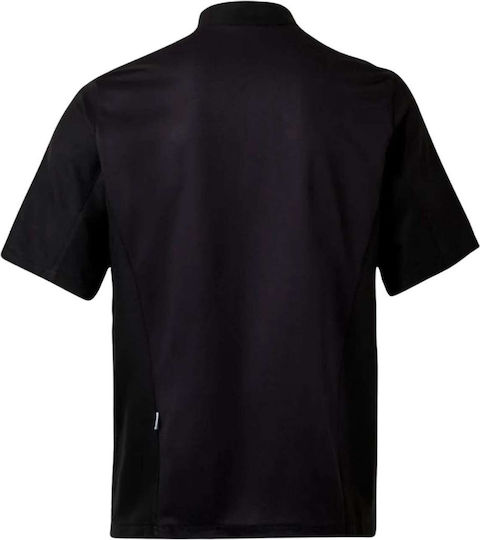 Velilla Chef Jacket 100% Microfiber Black With Short Sleeve