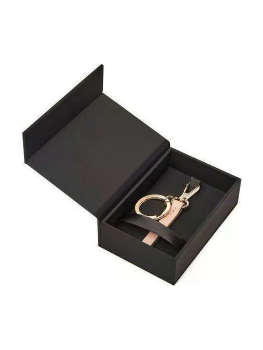 Steel Keychain Key Holder Hugo Boss Vegan Beige Leather