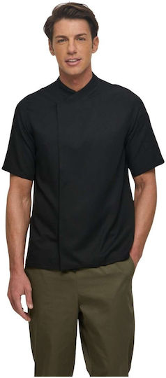 Velilla Chef Jacket 100% Microfiber Black With Short Sleeve