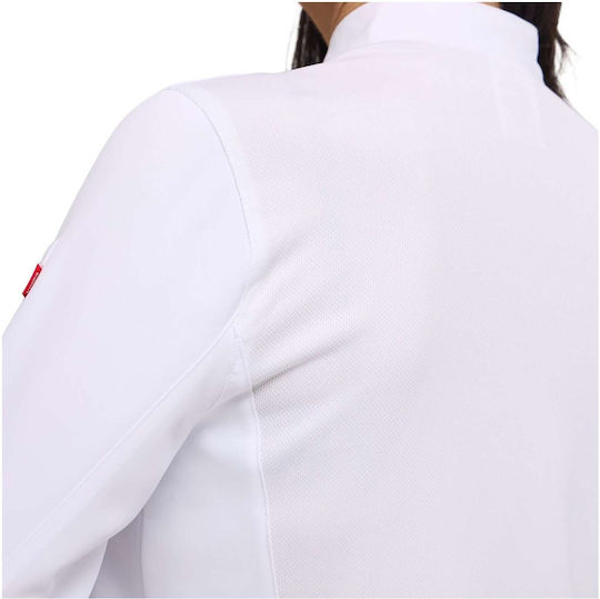 Velilla Σακάκι Σεφ 100% Microfiber Λευκό με Μακρύ Μανίκι