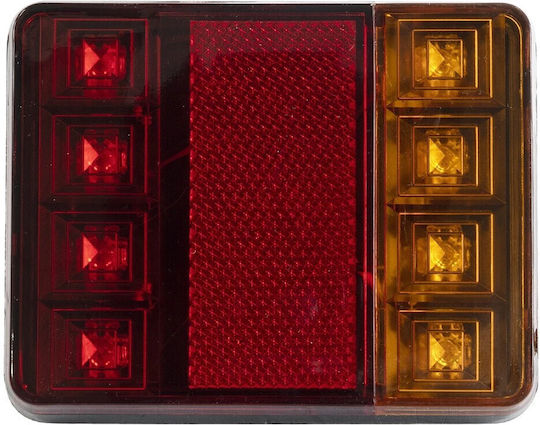 Globostar Tail Light 999-0255 Rear Vehicle LED Light 9W 360lm 140° DC 12V Waterproof IP66 Orange & Red & Cool White 6000K L12 x W9.5 x H2cm Pack of 2 Pieces 1 Year Warranty 999-0255