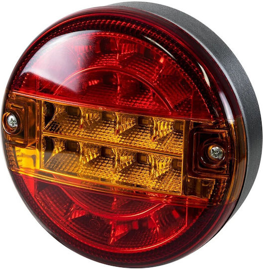 Globostar Tailight 999-0252 Rear Vehicle LED Light 10W 400lm 180° DC 12V Waterproof IP66 Orange & Red M13.5 x W13.5 x H5.5cm Pack of 2 Pieces 1 Year Warranty 999-0252
