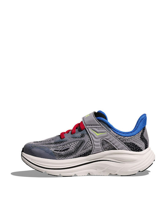 Clifton 10 Kids Sports Shoes Running with Hoop & Loop Closure Gray