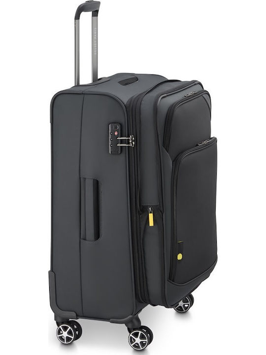 Delsey Nolwenn Medium Fabric Suitcase Grey With 4 Wheels Height 66cm