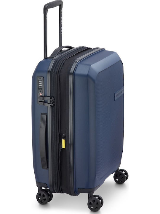 Delsey Anvers Cabin Hard Suitcase Navy With 4 Wheels Height 55cm