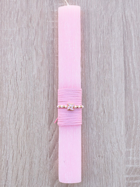 Easter Candle Round Scented and Handmade Pink