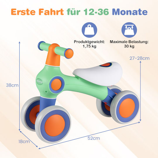 Costway Kids Balance Bike Green