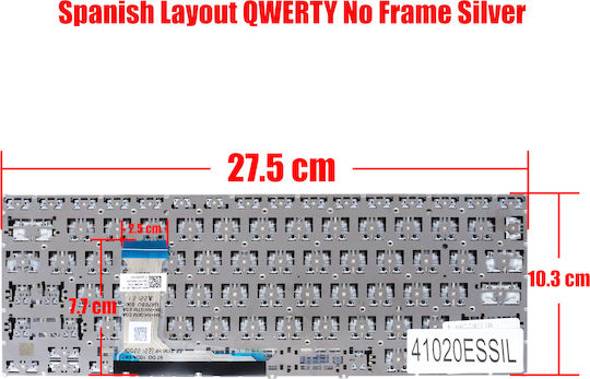 Spanish Laptop Keyboard Asus Vivobook 14 X1402 X1402z X1402za X1403 X1403z X1403za X1403va M1402 M1403 90nb0wp2-r30us1 90nb0wp1-r30us1 Es Without Frame Silver Code 41020essil