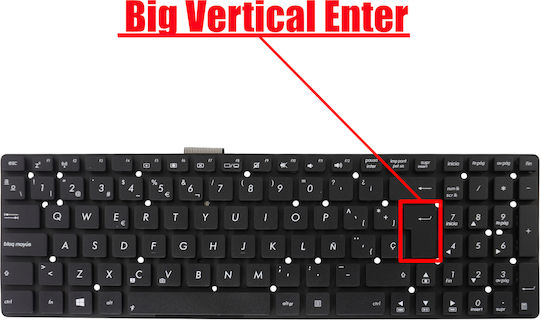 Spanish Laptop Keyboard Asus K55 K55a K55v K55vd K55vm K55vs K55de K55dr K55n K55vj K55xi 0kn0-m21us23 0knb0-6125us00 Mp-11g33us-528 Es No Frame Black Code 40061es