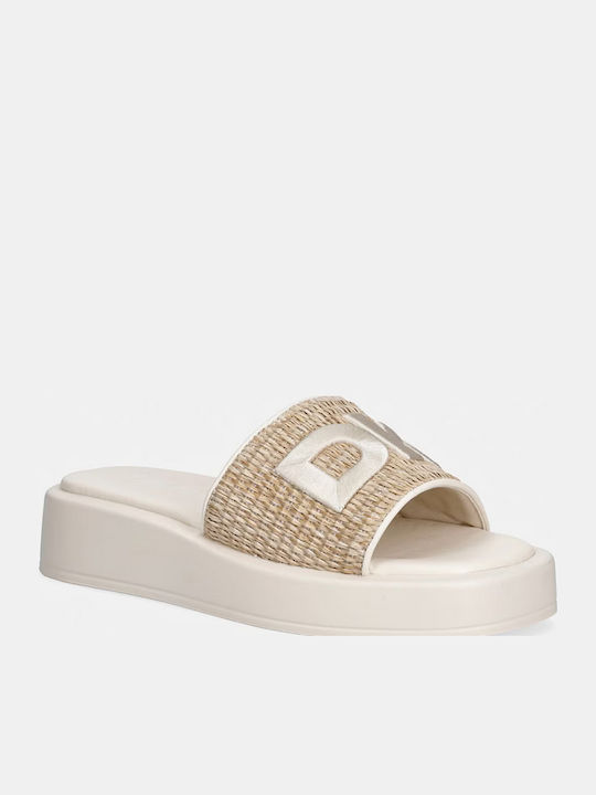Damen Flatforms Beigen Sandalen