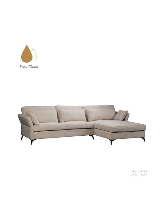 Parfait Γωνιακός Καναπές με Δεξιά Γωνία Beige 307x185x92εκ.