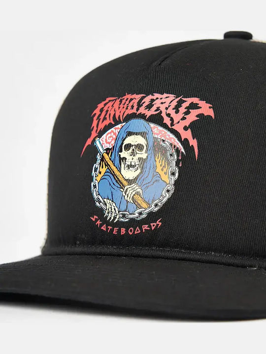 Santa Cruz Out Time Meshback Cap Black Stone Grey Black One Size Sca-cap-9548
