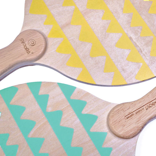 Svoora Beach Rackets Wooden 2 Balls Fabric Bag