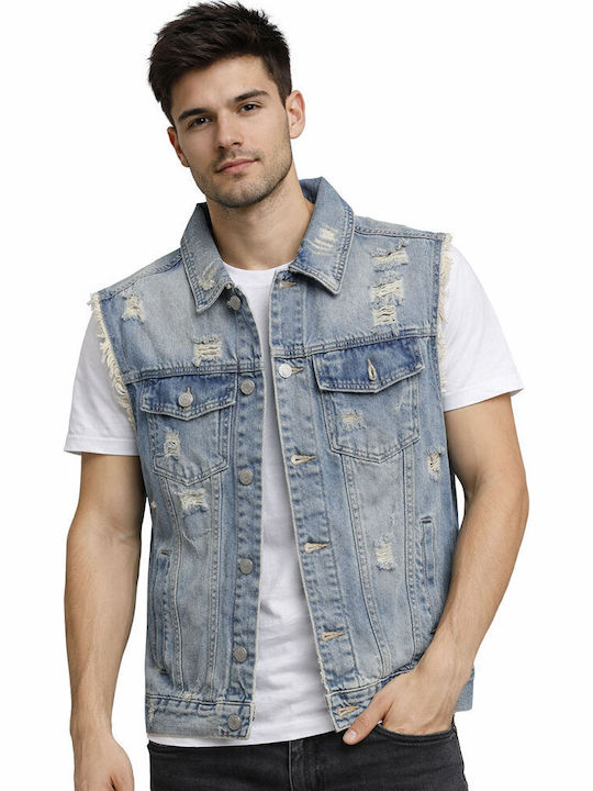 Ärmelloses Denim Jacke Blau