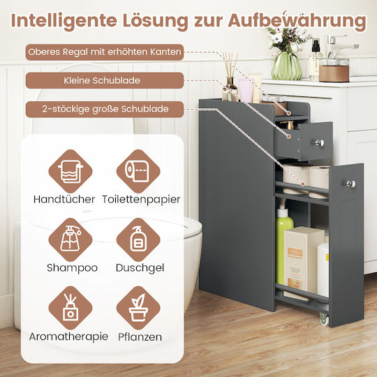 Costway Badezimmerschrank 70x40x18cm Graues
