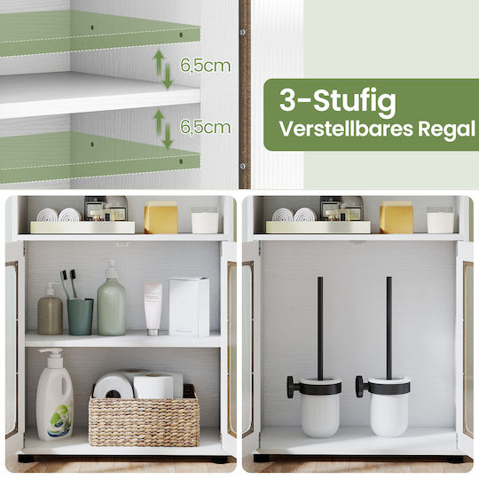 Costway Badezimmerschrank 83x60x30cm Weiß