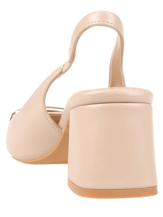 Heels with Medium Heel Beige