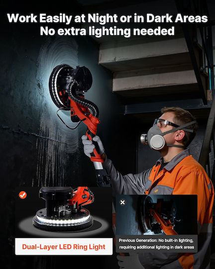 Vevor Telescopic Drywall Sander 1150W GSGQSGJDLEDDDU7J3001V2
