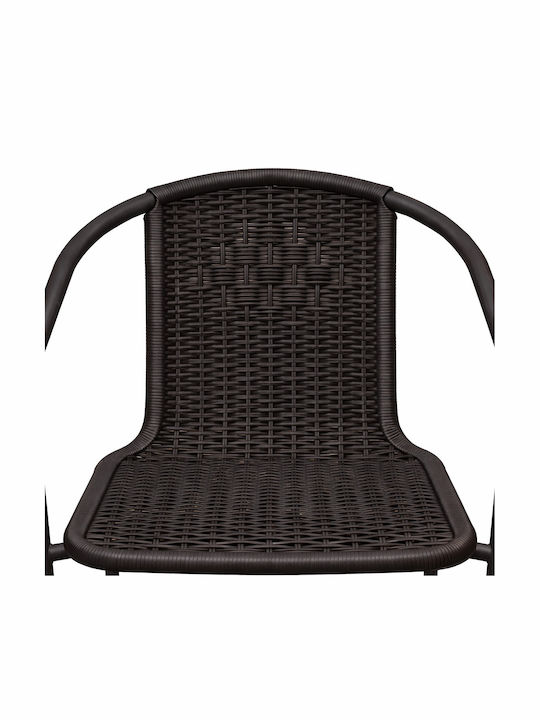 Garten- und Outdoor-Möbelsets Typsatz Speisesaal 5 Stück Braun mit Sonnenschirmhalter
