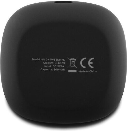 DKNY 3D Rubber In-ear Bluetooth Handsfree Earphones with Charging Case Matte Finish Black