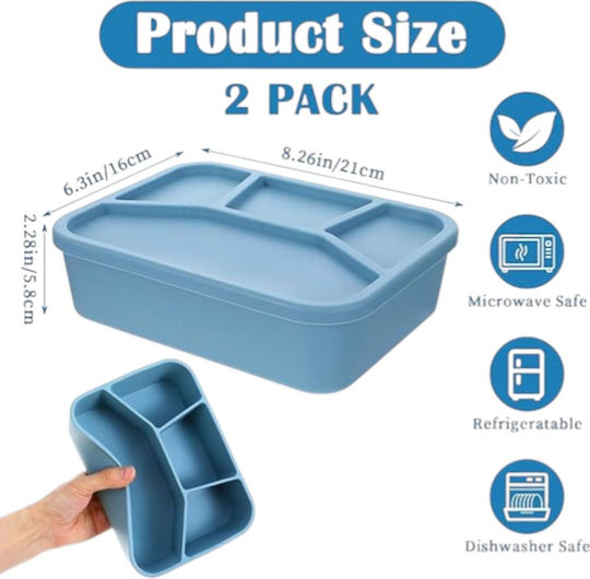 Queen Mother Kids Food Container from Silicone 1 Litre Blue