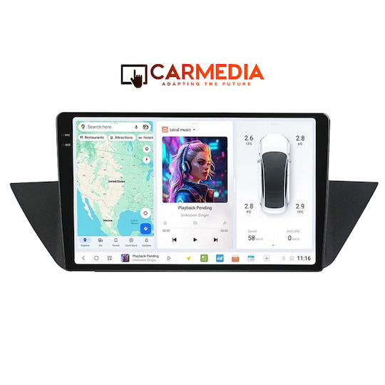 Carmedia Car Audio System for BMW X1 (E84) / X1 2009-2015 (Bluetooth/USB/AUX/WiFi/GPS/Apple-Carplay/Android-Auto) with Touch Screen 10.36"