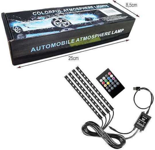 Car Interior Hidden LED Lighting System Remote Control Car Atmosphere Lights