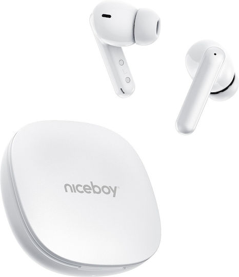 Niceboy Pins 4 Pro ANC In-ear Bluetooth Handsfree Earphones with Sweat Resistance and Charging Case White